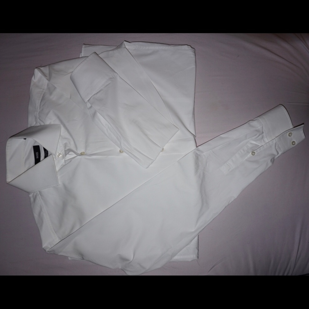 Hugo Boss white dress shirt Slim fit stretch